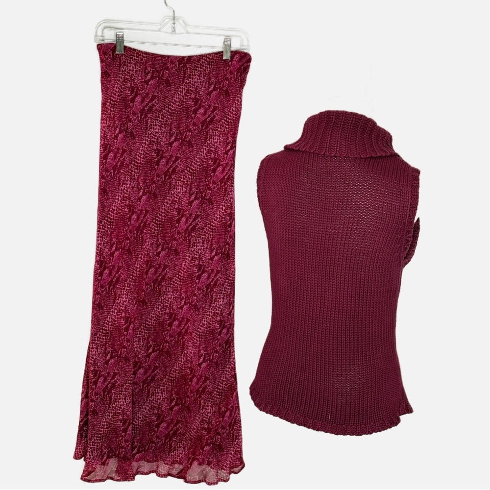 Karen Kane Burgandy Maxi Pencil Skirt (M) With Matching Sleeveless Top (L) - Picture 5 of 13